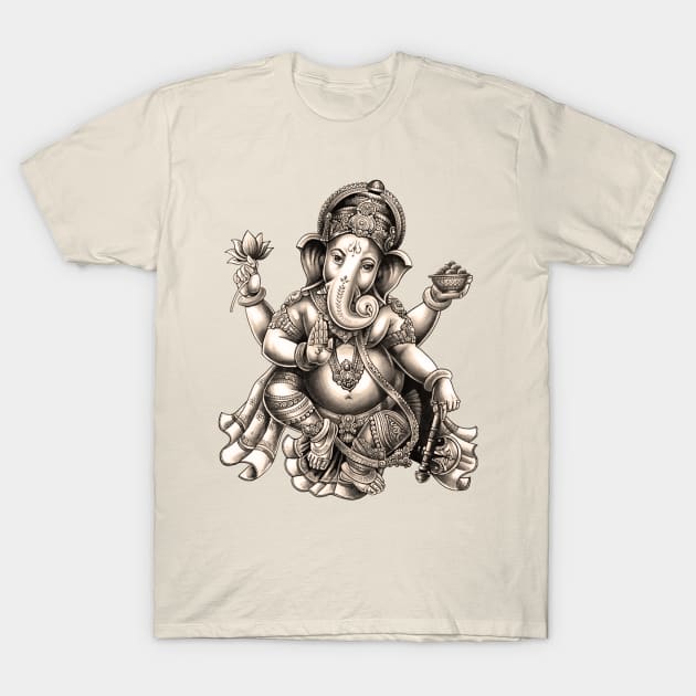 Ganesha Bali Souvenir Hindu Elephant God Yoga Ubud T-Shirt by Closeddoor